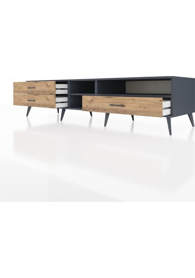 Kronos Tv Ünitesi 2 Raflı 3 Çekmeceli 220x59x51 Antrasit-antrasit/çam Antrasıt/atlas Çam - Antrasıt Kronos Tv Ünitesi 2 Raflı 3 Çekmeceli 220x59x51 Antrasit-antrasit/çam Antrasıt/atlas Çam - Antrasıt