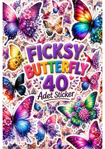 Sevimli Kelebekler Sticker Seti - 40 Adet Etiket Çıkartma Diğer
