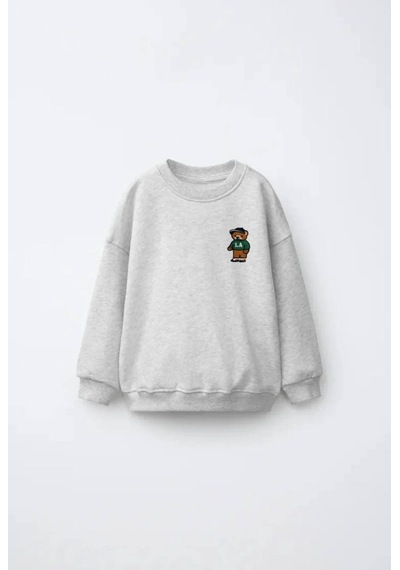 Poala Kids Gri Bear Sweatshirt