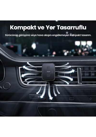 Toocki N52 Mıknatıslı Havalandırma Araç Telefon Tutucu 360 Dön