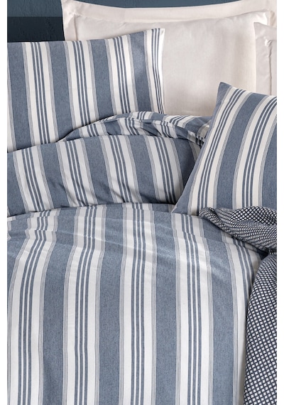 Eponj Home Sport Çizgili Nevresim Takımı Çift Kişilik Soft Line Lacivert Lacivert
