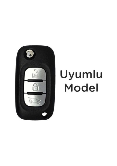 Gma Keys Renault Megane 3 Fluence 3 Buton Siyah Gümüş Renk Nano Oto Anahtar Kumanda Kabı Kılıfı