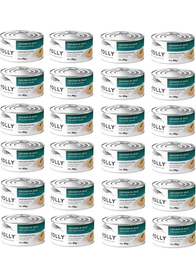 Molly Sterilised Tavuklu Jöle İçinde Kısır Kedi Konservesi 85 Gr. X 24 Adet