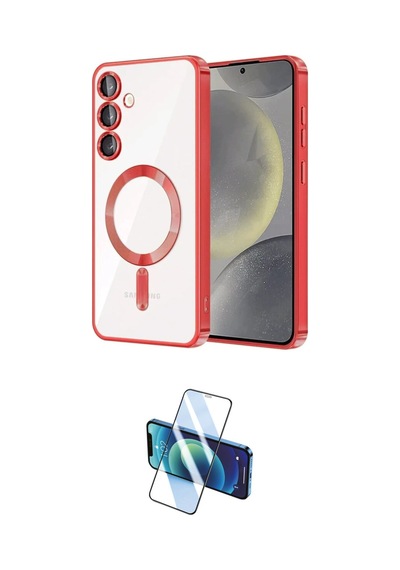 Cep Samsung Uyumlu Galaxy A15 4g Kılıf Nova Işık Özel Seri İkili Koruma Seti Najmaddin Titan Gri