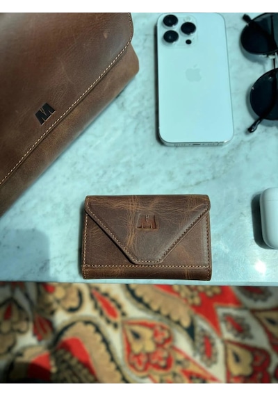Mia 2190 Hakiki Deri Kadın Akordiyon Cüzdan Taba