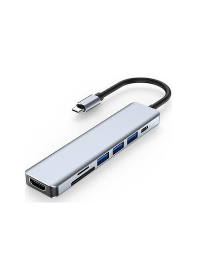 7 İn 1 Type C To Hdmı 4k 30hz Kablo Sd/ Tf Kart Okuyucu Usb3 0 2xusb2 0 Pd 87w Çevirici