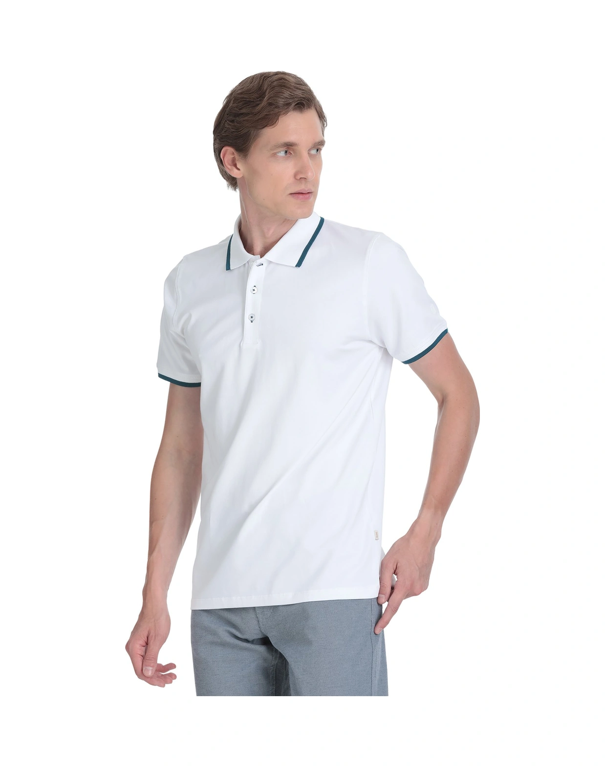 Hatemoğlu Beyaz Regular Fit Polo Yaka Pamuklu Rayon Tişört 36100 350501