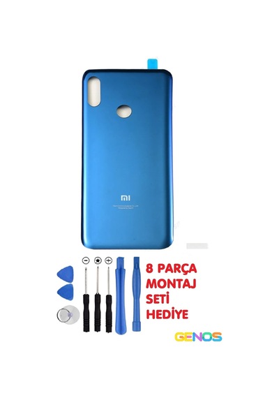 Xiaomi Mi 8 Arka Cam Kapak Batarya Pil Kapağı +montaj Set Mavi Diğer