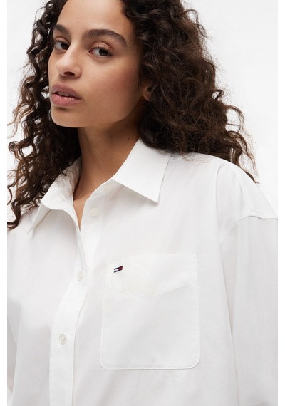 Tommy Hilfiger Tjw Kadın Oversize Essential Beyaz Gömlek Ext-16427