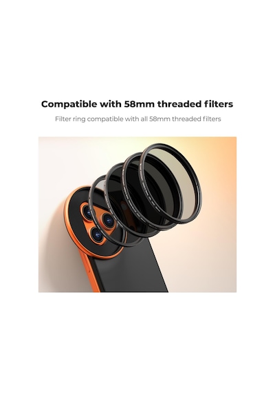 K&f Concept İphone 17 Pro Uyumlu Cpl Filtre + Manyetik Filtre Montaj Adaptörü