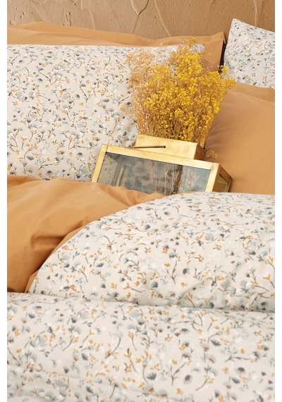 Cotton Box Petite Çift Kişilik Lastikli Çarşaflı Nevresim Takımı Posy Bej