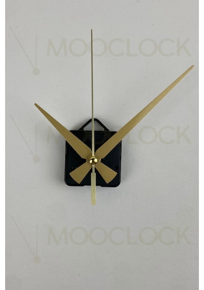 Saat Makinesi, Akar Sessiz Duvar Saati Mekanizması, 22 Mm Şaft, Akrep-yelkovan-saniye- Askılı Gold