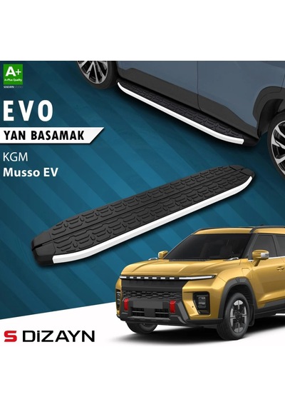 S-dizayn Kgm Musso Ev Evo Aluminyum Yan Basamak 213 Cm 2025 Üzeri A+ Kalite