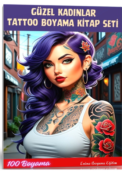 Güzel Kadınlar Tattoo Boyama Kitap Seti 3 Kitap