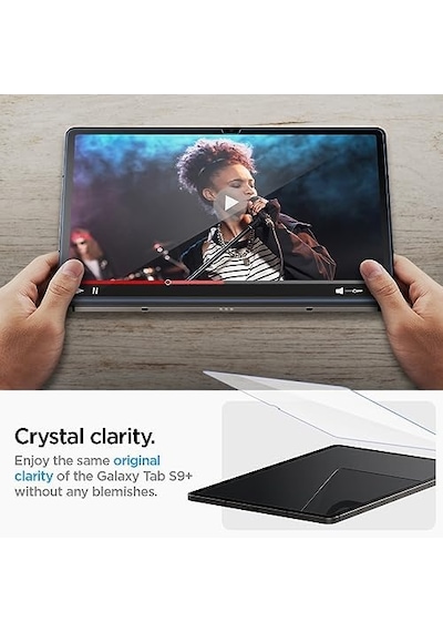 Galaxy Tab S10 Plus / S9 Plus İle Uyumlu Kolay Kurulum Cam Ekran Koruyucu Glas.tr Ez Fit Hd Şeffaf -