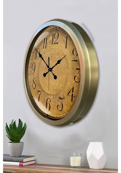 Büro Ev Ofis Hediyesi İçin 52cm Bronz Metal Retro Eskitme Duvar Saati Diğer