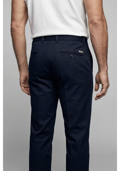 Bisse Lacivert Fermuarlı Klasik Saten Spor Pantolon Pns25k25205 D39