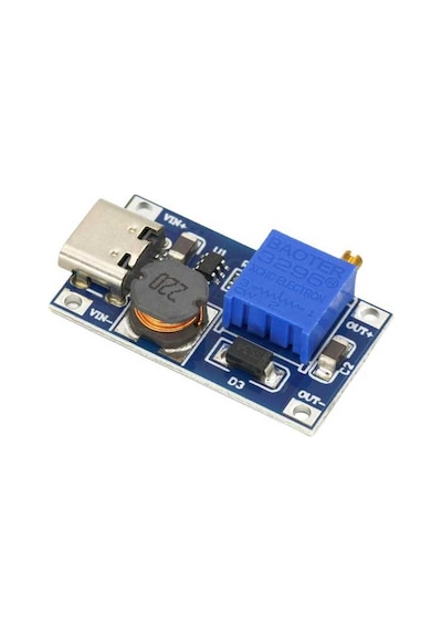 Mt3608 Type C Usb 28v 2a Dc Boost Modül Ayarlanabilir Voltaj Yükseltici Güç Kaynağı Step Up Dc Çevir