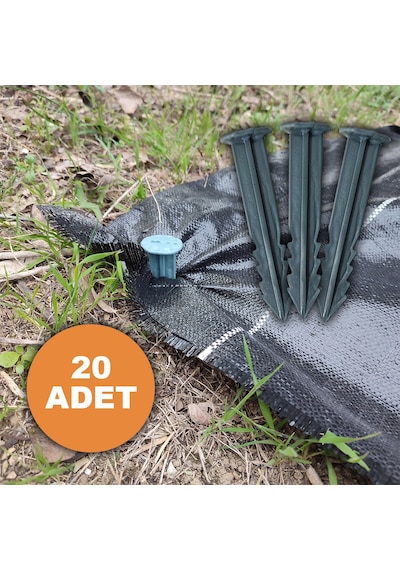 20 Adet Sera Taban Örtüsü Çivisi 14 Cm Tırnaklı Sera Taban Örtüsü Kazığı Sert Plastik Sabitleme Çubuğu Zemin Çivisi