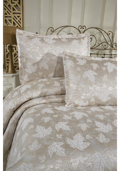 Çeyiz Diyarı Fransız Dantelli Seravelle Çift Kişilik Yatak Örtüsü 230x250 Cm Bej