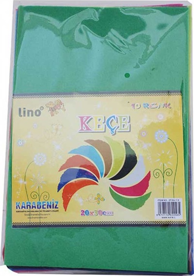 Lino Keçe 20x30 10 Renk 2718j Çok Renkli