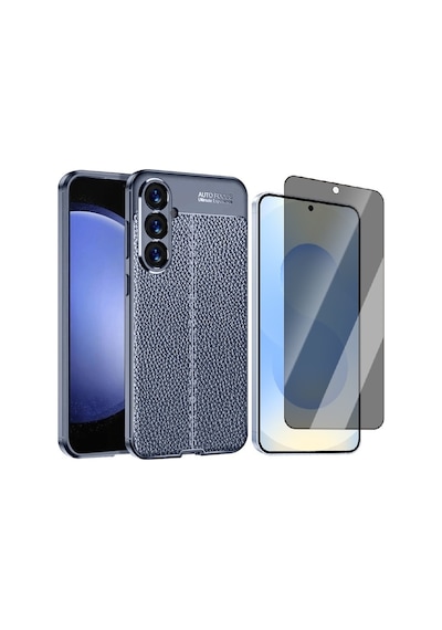 Vendas Galaxy A36 Uyumlu Kılıf Vendas Niss Silikon Kapak + Hayalet Ekran Koruyucu Lacivert