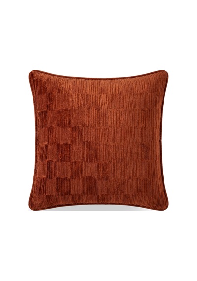 "pixel" Kadife Dokulu Kırlent Kılıfları - 45x45 Kiremit