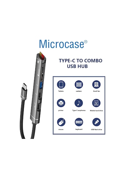 5in1 Usb 3.0 Type-c To Sd-tf Kart Okuyuculu Usb Çevirici Çoğaltıcı Hub - Al4613