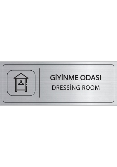 Mayeka Giyinme Odası İsimlik Gümüş Metal Kapı İsimliği Levhası Yönlendirme Tabelası