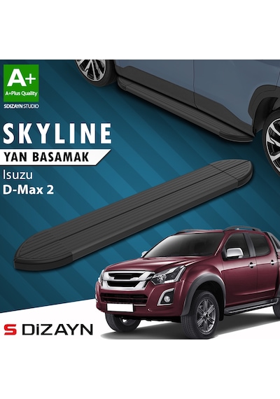 S-dizayn Isuzu D-max 2 Skyline Siyah Yan Basamak 203 Cm 2012-2019 A+ Kalite