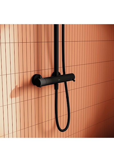 VitrA Aquaheat Bliss 240 2f Duş Kolonu Ve Termostatik Duş Bataryası Sistemi Mat Siyah A4720536 Siyah