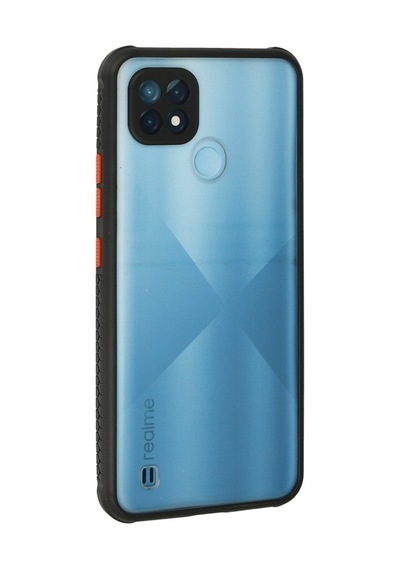 Realme C21 Kılıf Miami Şeffaf Silikon - Siyah Bz8683140221874