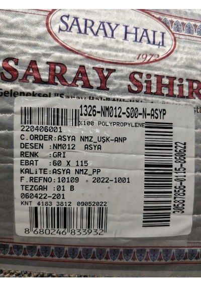 3 Adet Halı Sarayı Sihir Namazlık Seccade Nm012 Gri 60X115Cm