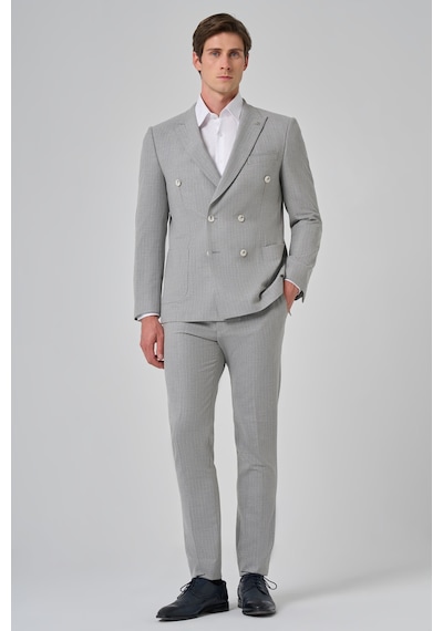 Morven Erkek Gri Poliviskon Trend Çizgili Slim Fit Sivri Yaka Kruvaze Takım Elbise 26ms001007100 Gri Morven Erkek Gri Poliviskon Trend Çizgili Slim Fit Sivri Yaka Kruvaze Takım Elbise 26ms001007100 Gri