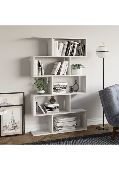 Decormet Nilüfer Kitaplık Beyaz Beyaz