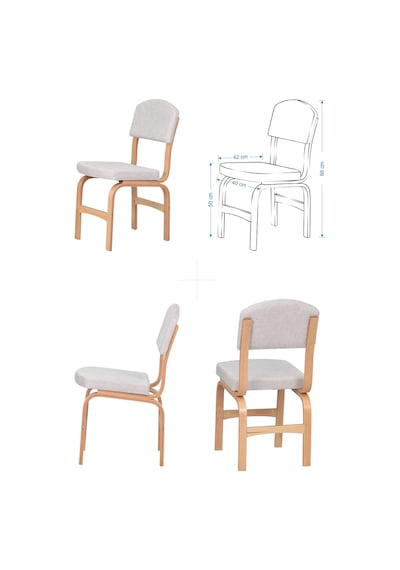 Vilinze Ege Sandalye Demre Ahşap Mdf Mutfak Masası Takımı - 70x120 Cm Sigma Krem