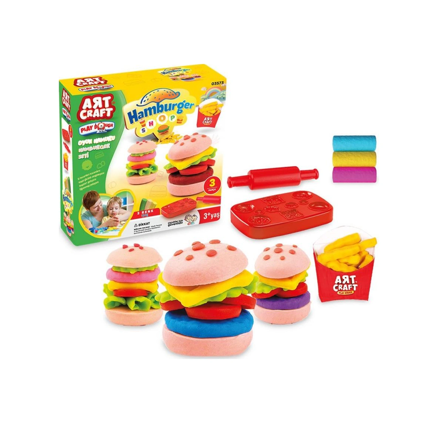 03573 Hamburger Set Oyun Hamuru 150 Gr. Kırmızı