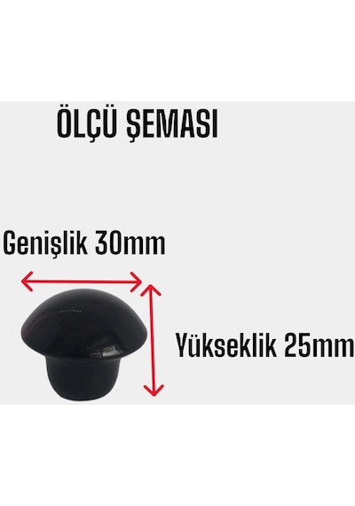 8 Adet Siyah Mantar Düğme Kulp Mobilya Çekmece Dolap Kapak Kulbu Metal Kulp Aksesuarları Vidalı
