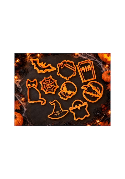 9'lu Halloween Kurabiye Kalıbı Seti - Cadılar Bayramı Hamur Kesici Figür Seti Diğer