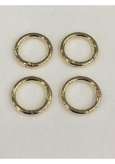 Karantuhafiye Çanta Halkası Yuvarlak Yaylı Klips 2,5 Cm 4 Lü Set Gold Gold Çok Renkli