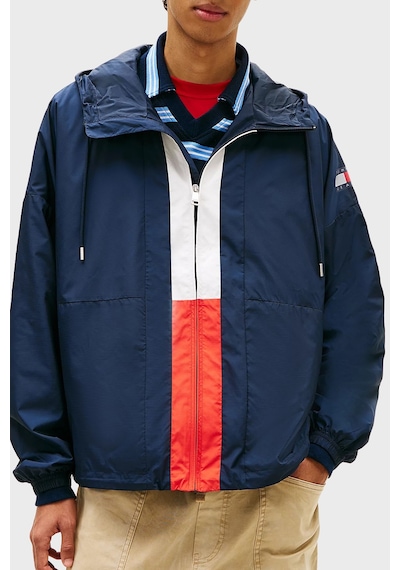 Tommy Jeans Oversize Fit Logolu Kapüşon Yaka Mont Erkek Mont Dm0dm22736 C1g Lacivert