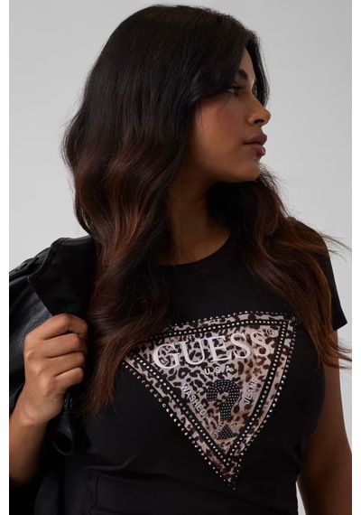 Guess Savanna Slim Fit Kadın T-shirt W6bı26k6047 Siyah
