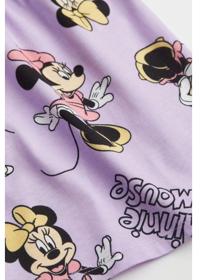 Minnie Kız Çocuk Penye Elbise St06314 Mor