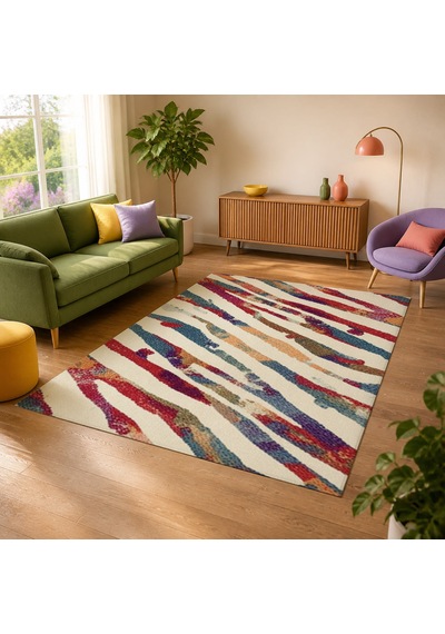 Kartela Halı Aira Halı Kaymaz Taban Makinede Yıkanabilir Halı Bej - 100 X 150 Cm