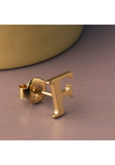 Goldkupe 14 Ayar Altın F Harf Küpe 0,43 Gr-1363