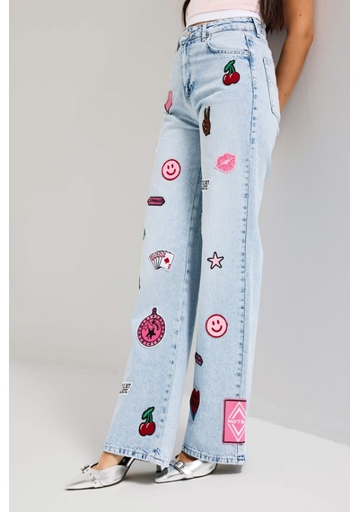 Itsbasic Kadın Ice 4s6-27 Straight Fit Logo Ve Nakışlı Özel Tasarım Denim Jean Buz Mavi Itsbasic Kadın Ice 4s6-27 Straight Fit Logo Ve Nakışlı Özel Tasarım Denim Jean Buz Mavi