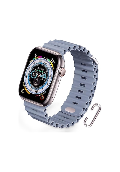 Apple Uyumlu Watch 42mm 44mm 45mm 49mm 1/2/3/4/5/6/se/7/8/ultra Akıllı Saat Ocean Kordon Ve Kayışı Açık Mavi