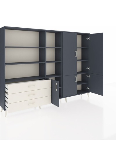 Arges Dolap 11 Raflı 3 Çekmeceli 5 Kapaklı 220x30x163 Antrasit-an Antrasit-antrasit/aytaşı Arges Dolap 11 Raflı 3 Çekmeceli 5 Kapaklı 220x30x163 Antrasit-an Antrasit-antrasit/aytaşı