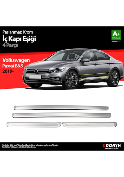 S-Dizayn Vw Passat B8.5 Krom İç Kapı Eşiği 4 Parça 2019 ve Üzeri