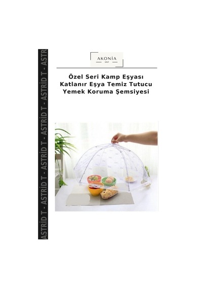 Özel Seri Kamp Eşyası Katlanır Eşya Temiz Tutucu Yemek Koruma Şemsiyesi Çok Renkli